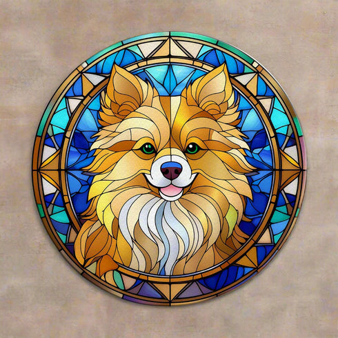 Pomeranian Glass Suncatcher Worktop Saver